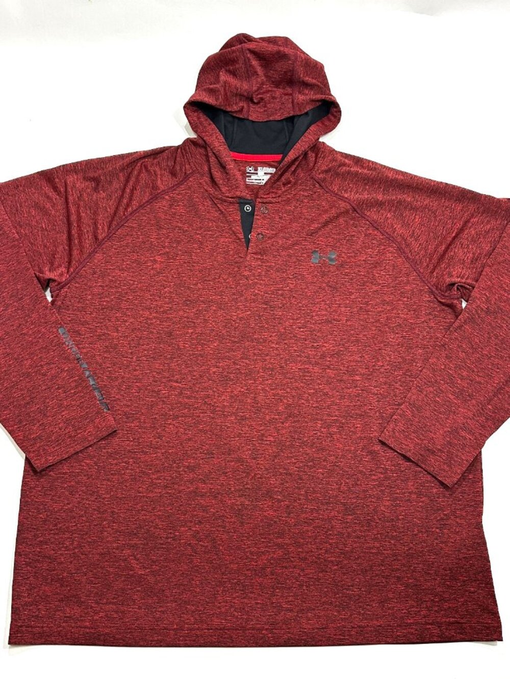 Under Armour Pullover Hoodie Mens 2XL Red Heathered Loose Heatgear